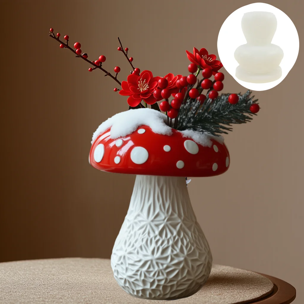 

Грибная ваза, силиконовая форма из смолы, Рождественский декор, грибной цветочный горшок, бетонная форма, Рождественский подарок, грибная ваза, гипсовые формы