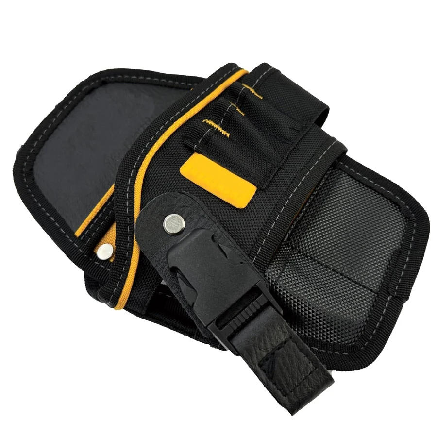 DEWALT-bolsa compacta para taladro, diseñada para sentarse en el cinturón, 6 bolsillos, bolsa para herramientas, accesorios para herramientas,