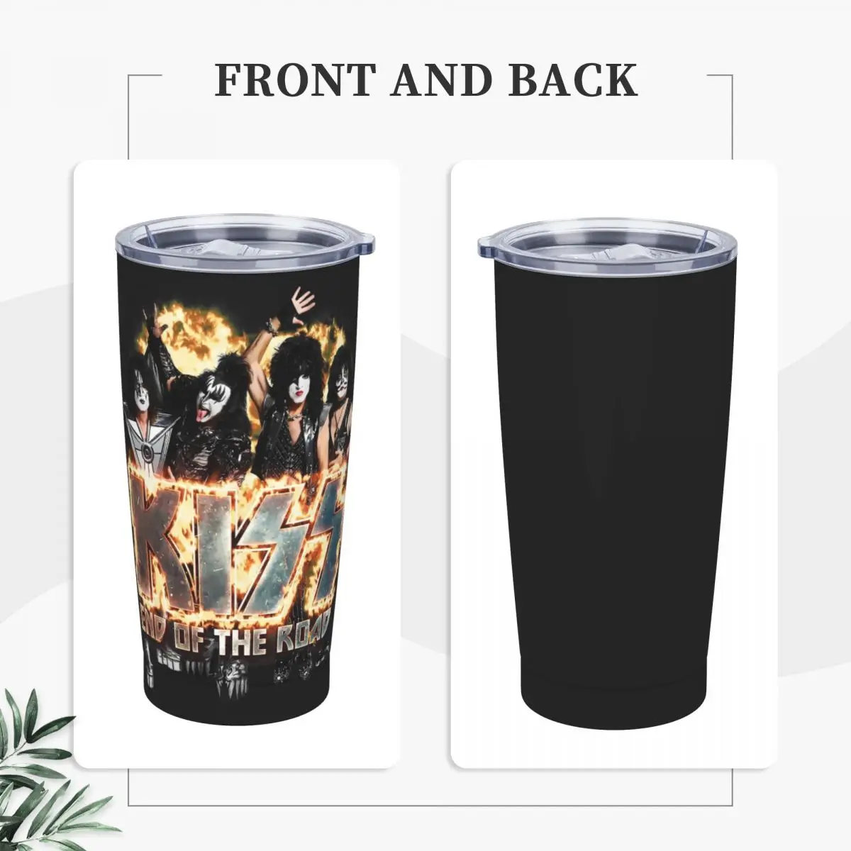 Stainless Steel Tumbler Kiss Music Band Mugs Cup With Straws Heavy Metal Group Cold and Hot Water Bottle Large Thermal Cups