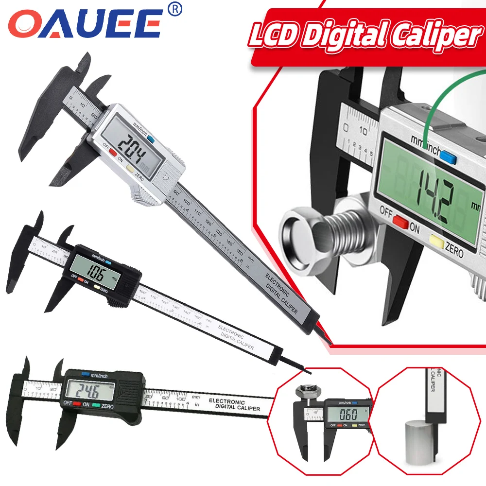 Digital Caliper 6 Inch LCD Electronic Vernier Caliper 0-150mm Gauge Pachometer Digital Micrometer Digital Ruler Measuring Tools