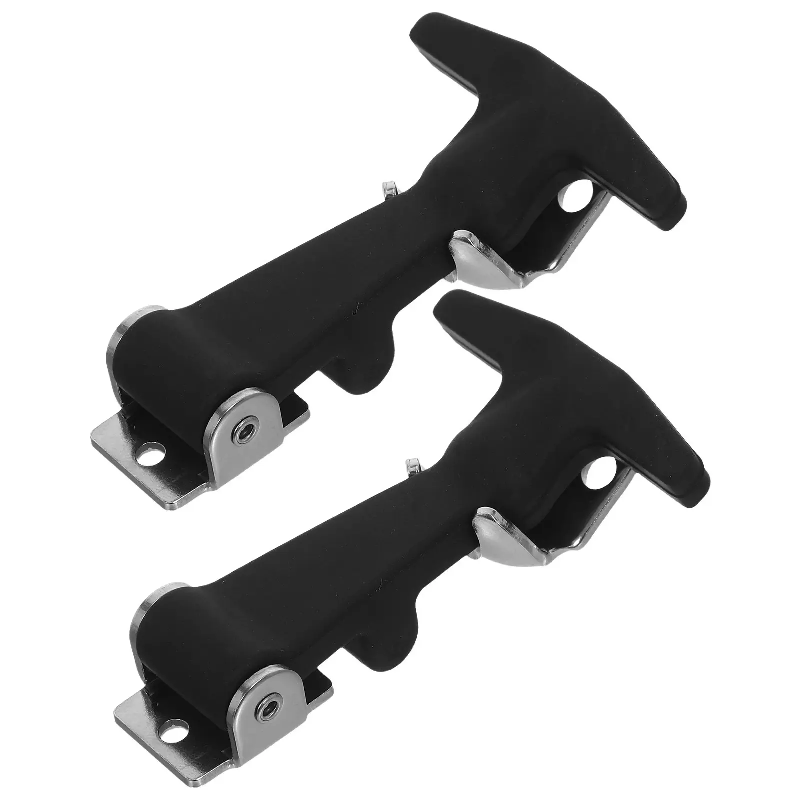 2Pcs Shockproof Latch Stainless Steel Rubber T-Handle Hasp for Hood Lock Toolbox Cooler Engine Vibration Reduction