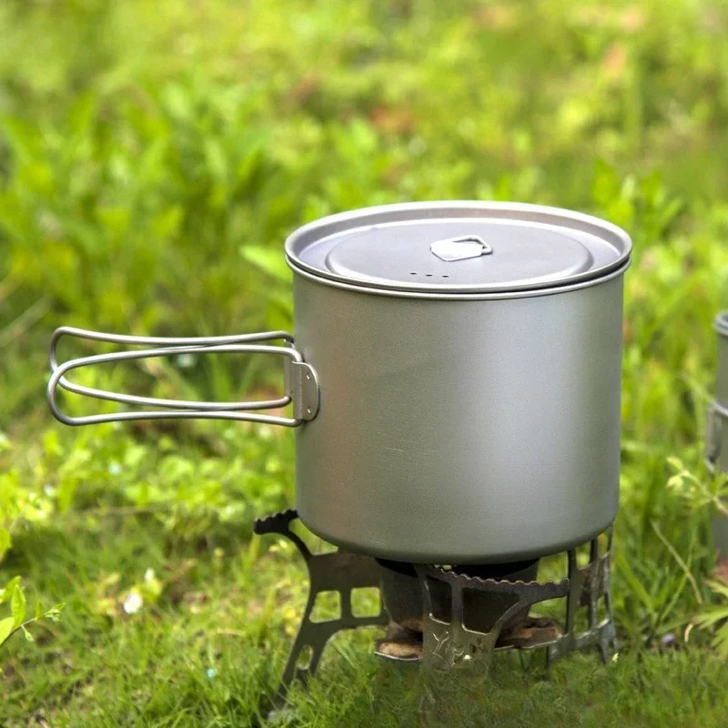 Pure titanium pot, outdoor titanium pot, camping, large capacity