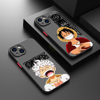 Anime One Pieces Luffy Phone Case For iPhone 15 14 13 12 11 Pro Max mini XS XR X 8 7 6 Plus SE Frosted Translucent Cover