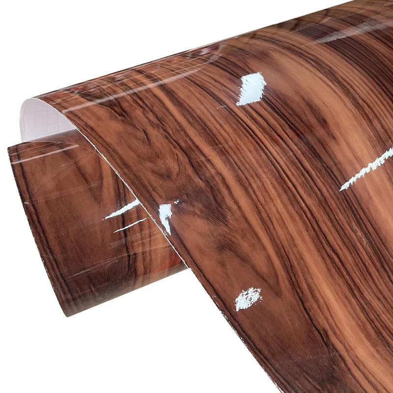 

Premium High Gloss Wood Grain Textured Vinyl Wrap Roll Sheet Film for Home Office Furniture Adhesive Car Decal Wrapping Foil
