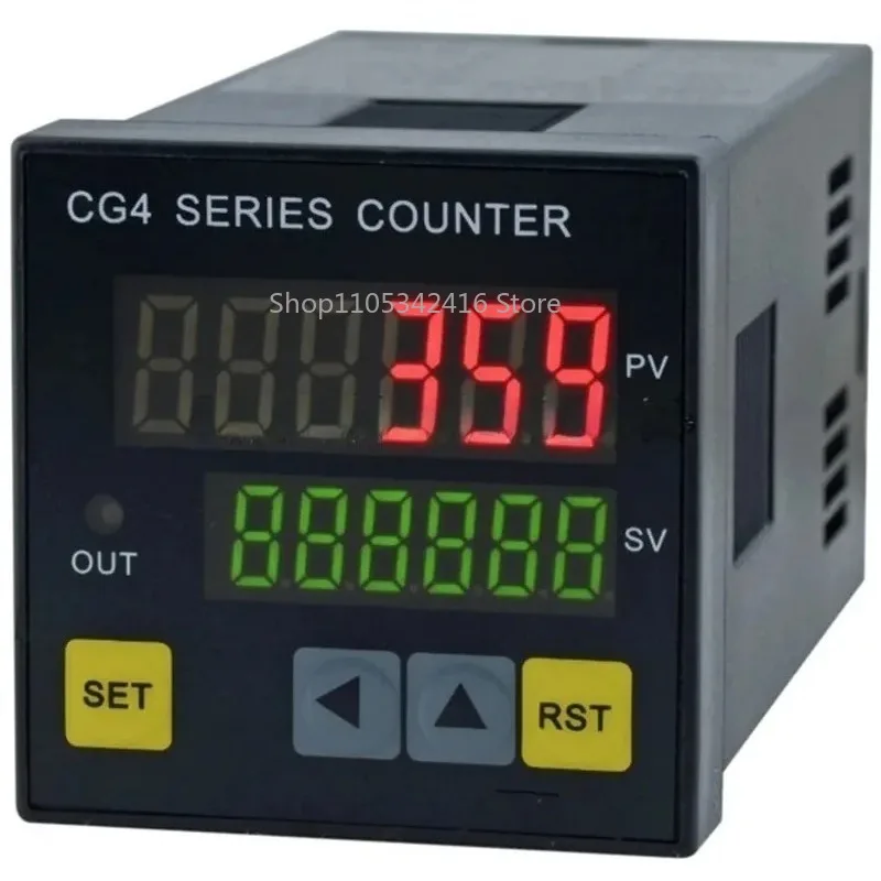 CG4-RB60 Digital Counter 48×48mm Panel Mount 6-Digit LED Industrial Counter with Upper Limit Alarm Relay Output