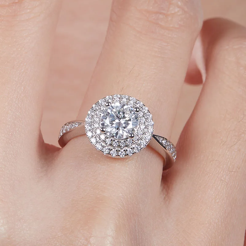 

Роскошное обручальное кольцо с муассанитом 1,0 карата, стерлинговое серебро S925, обручальное женское классическое кольцо с сертификатом GRA, ювелирные изделия, подарки