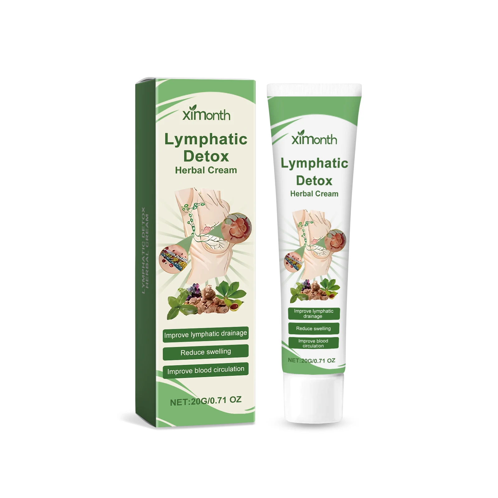 

Lymphatic Detox Herbal Cream – Natural Swelling Relief & Circulation Booster | Clinically Formulated to Improve Lymphatic