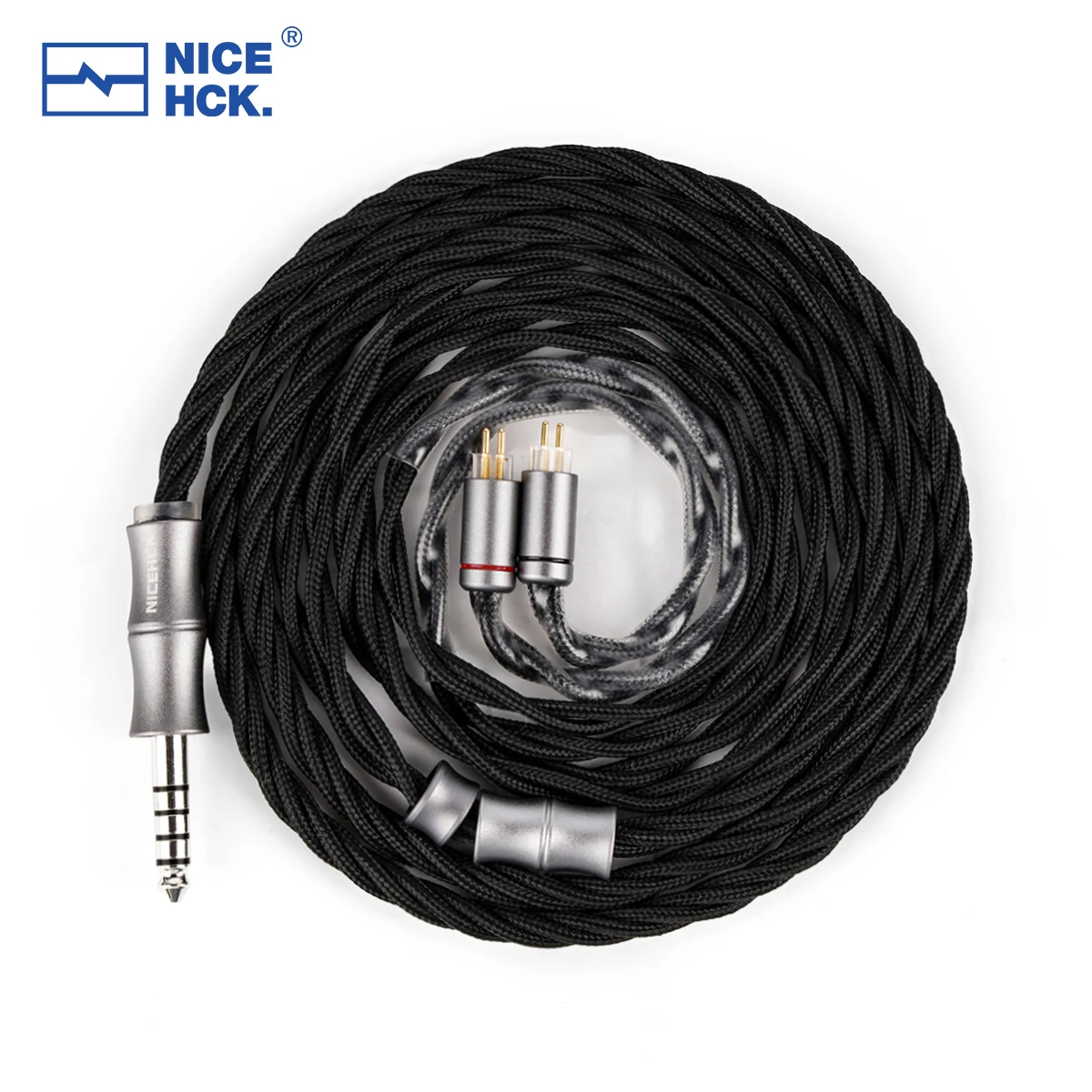 NiceHCK BlackJam kabel HiFi IEM 7N Earphone kabel Upgrade 2Pin untuk Kuartet NX8 Yu Xuan Ji Que 4U Elua Aurora Cloud Ultra Bunny