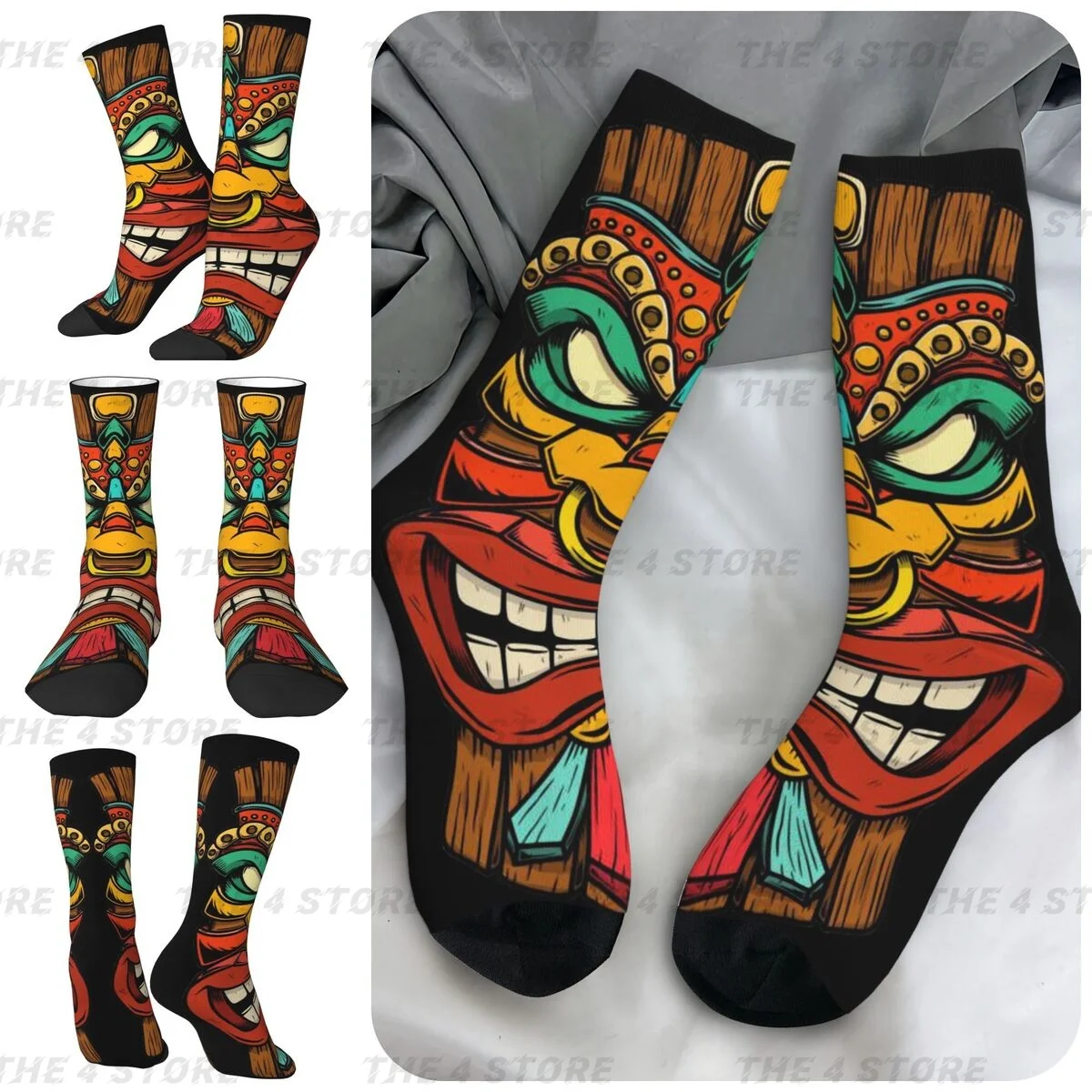 

Trader Sam Tiki Bar Trader Sams High elasticity polyester fiber Men and Women printing Socks