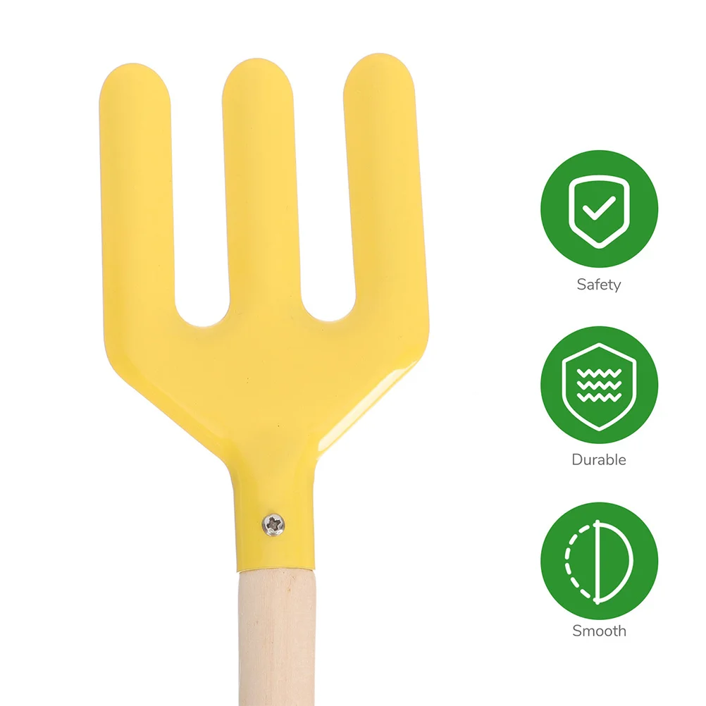 Zestaw narzędzi ogrodniczych dla dzieci, metalowe narzędzia ogrodowe, grabie, widelec, łopatka, szpachelka, wytrzymałe, łatwe do trzymania, do spulchniania gleby i sadzenia roślin ogrodowych.