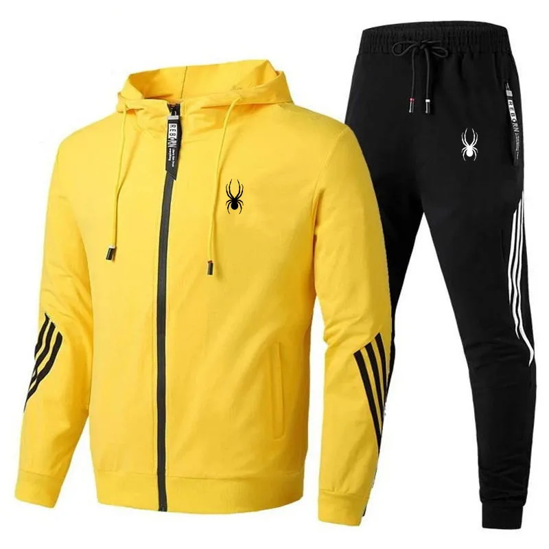 Brand Men Tracksuit 2 Pieces Men\'s Winter Jacket Casual Zipper Jackets Sportswear+Pants Sweatshirt Sports Suit Men Sets Clothing