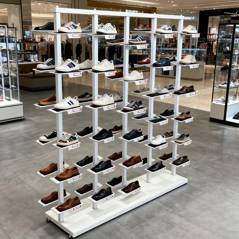 Shoe store multi-functional shoe rack removable display rack accessories white single-sided double-sided shoe store rack metal