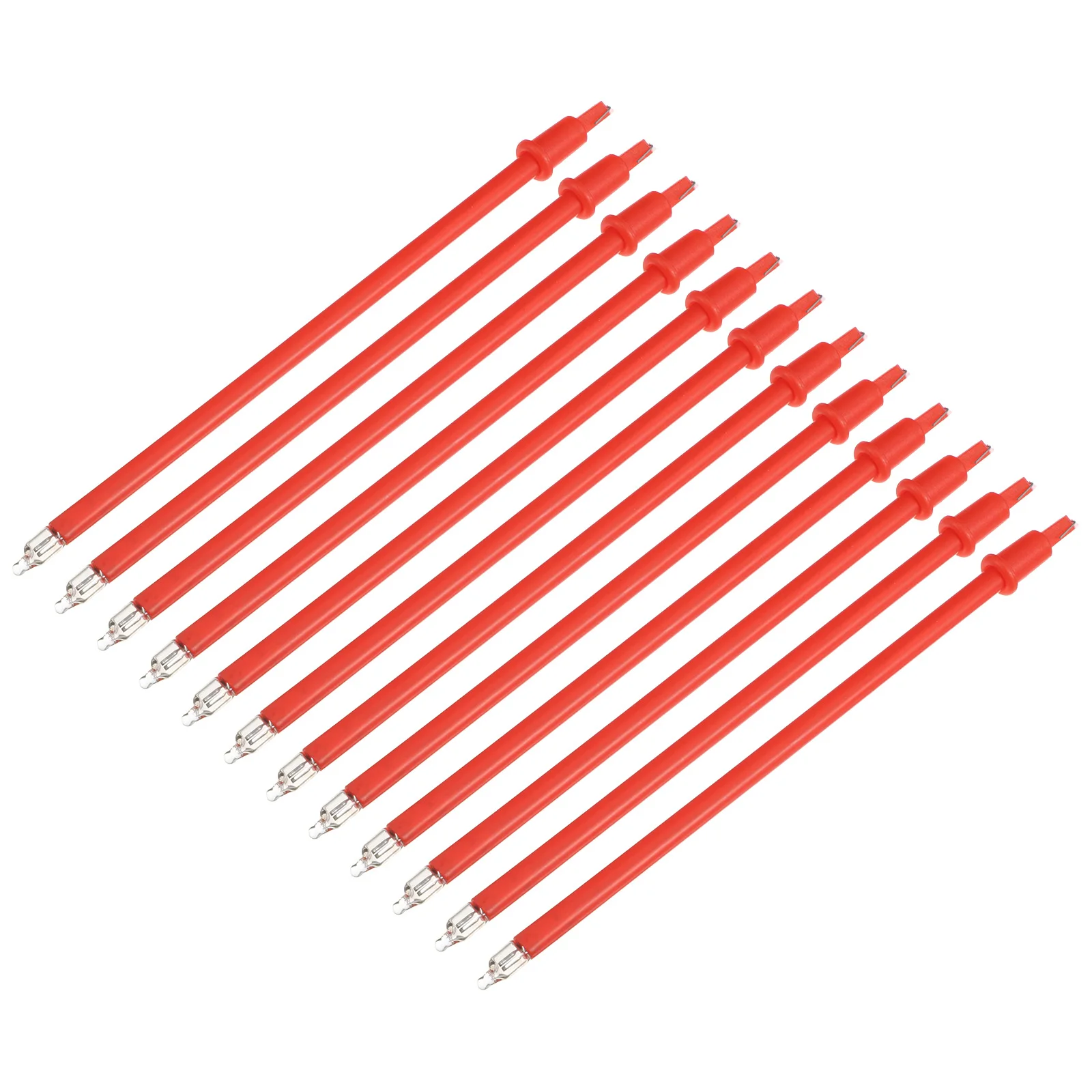 12pcs Led Electronic Incense Burner Stick Lamp Realistic Flame Design -In Red For Temple Prayer