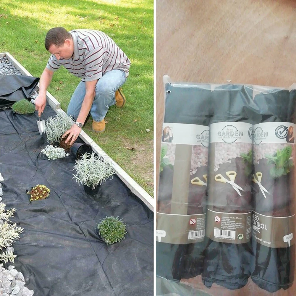 Garden Weed Control Fabric Membrane Ground Sheet Cover Cover Greenhouse Plant Membrane Decking Landscaping