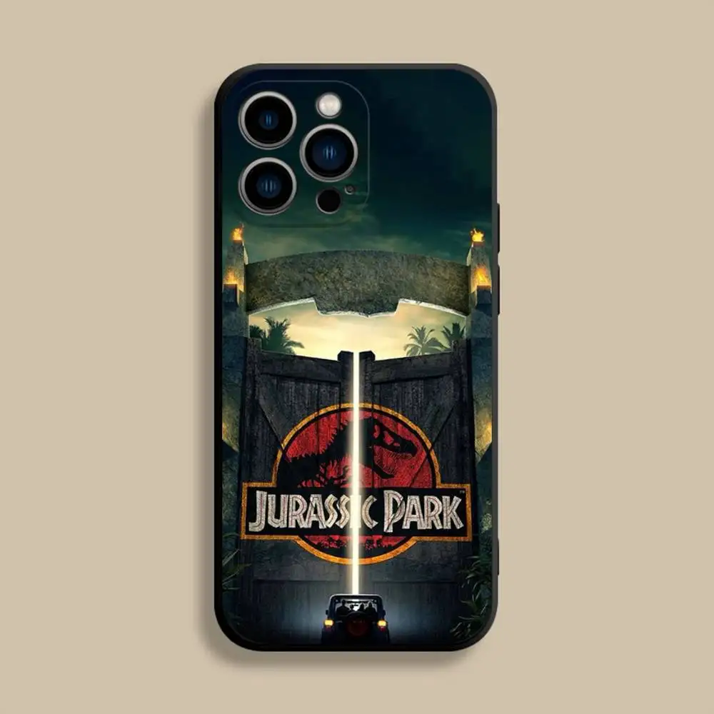 J-Jurassic P-Park W-World iPhoneケース iPhone 17,16,15,14,13,12,Pro,Max,Plus,E,SE4,Air,Mini対応 ブラック ソフトカバー
