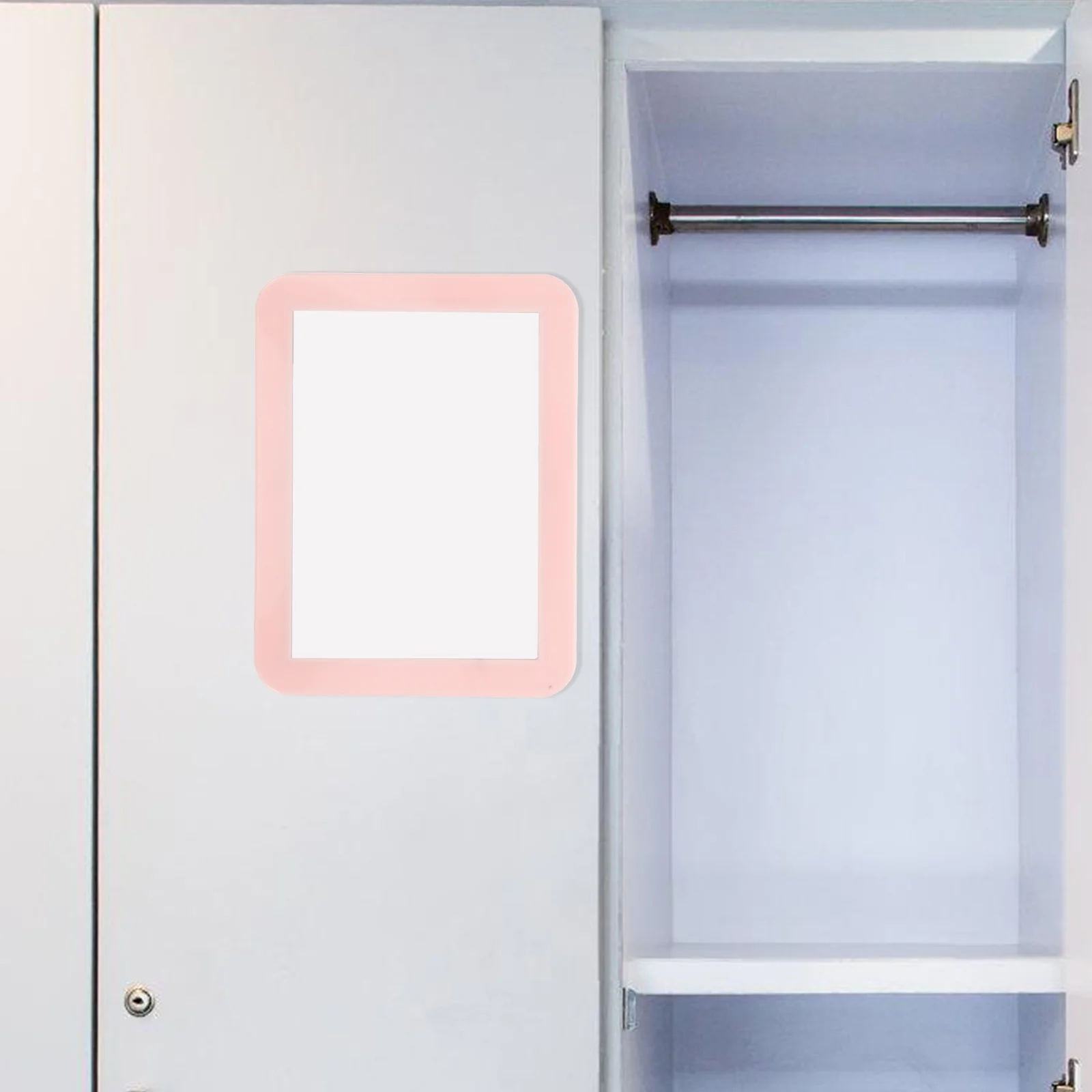 Plastic Magnetic Makeup Mirror Rectangular Multi-purpose That Can Be Attached to The Iron Cabinet (pink) Locker Bedroom Glass