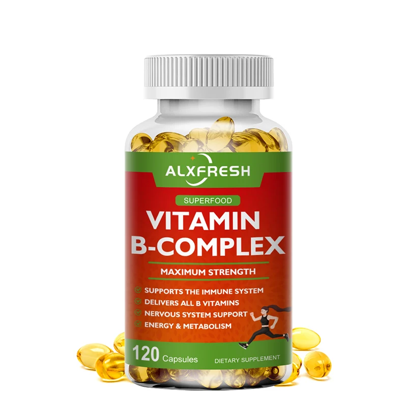 Alxfresh B-Complex Vitamin Supplements (B12 B1 B2 B3 B5 B6 B9 Folic Acid &Biotin), Immune & Energy Support