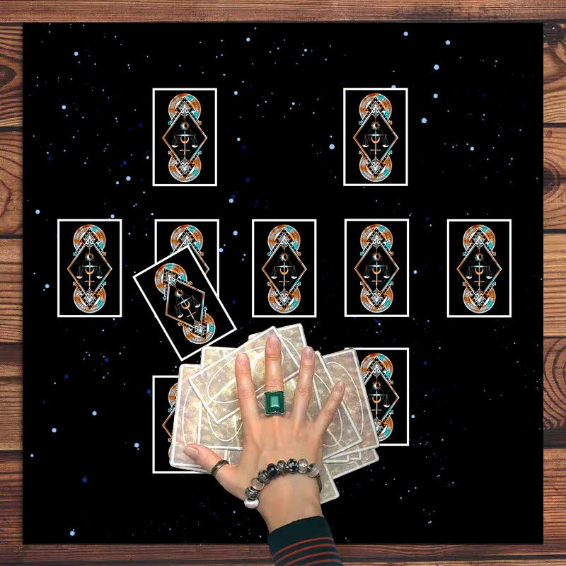 VIKAMA Tree of Life Zodiac Tarot Altar Cloth Divination Spread Mat Witchcraft Astrology Wiccan Home Decor