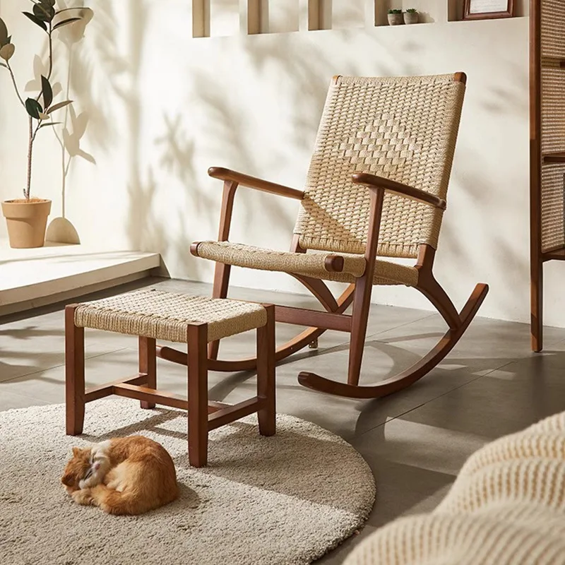 

Rattan Rocking Chair Leisure Outdoor Balcony Rattan Chair Rocking Chair