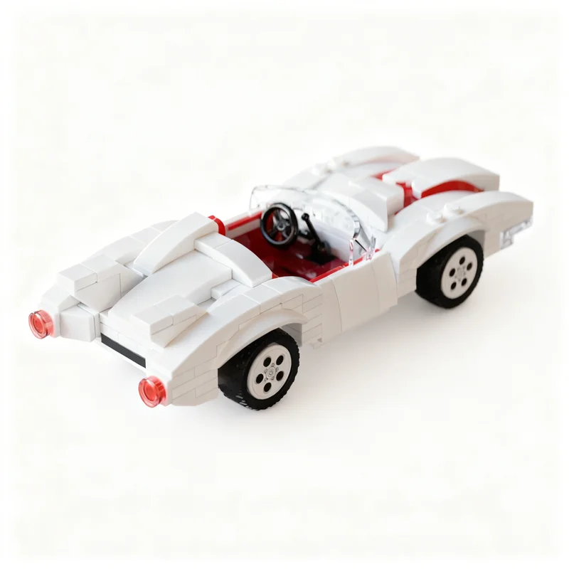 204pcs MOC Speed Racer Mach 5 Racing Car Display Building Blocks Model Creative Kit Pack Collectible Frame Toy Gift For Adults view 3