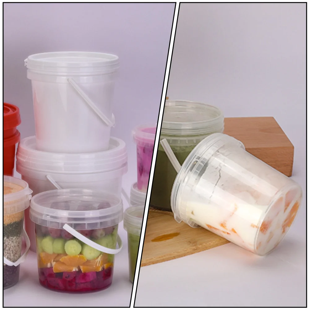 Bacs de rangement pour crème glacée E27, 2 pièces, bancs de confiture, couvercle, baril d'emballage transparent, plastique, tasse d'emballage de congélation