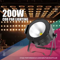 200W COB Par Lighting bianco caldo con controllo DMX 512 luci professionali per Dj da palcoscenico per discoteca per feste in discoteca