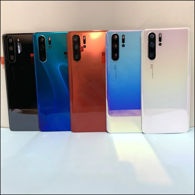 

New For P30 Pro Glass Back Battery Cover For HW P30 Pro Back Cover Door Housing + Flash Cover + Camera Lens