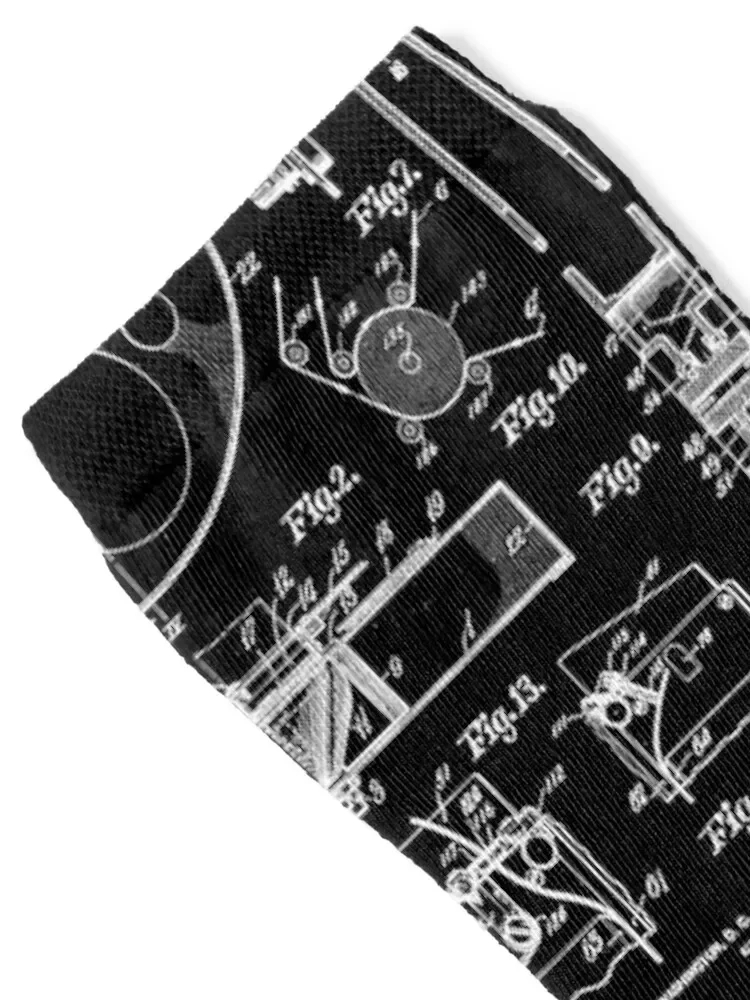 Cinematography Movie Film Reel Camera Vintage Patent Print Socks essential Crossfit Socks Girl Men's