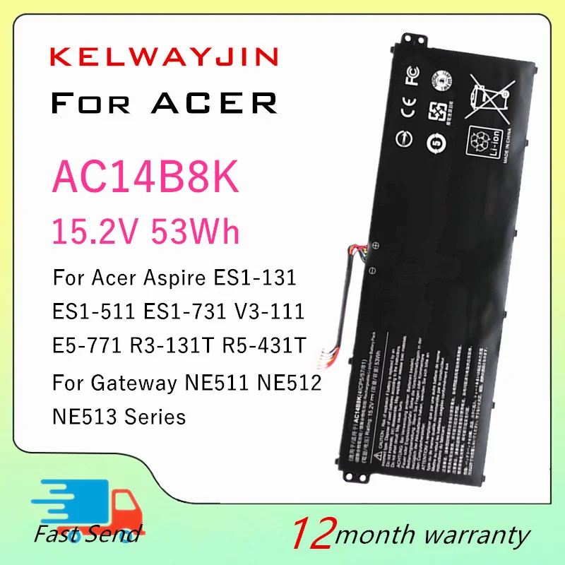 Laptop Battery For Acer Aspire A717-71G V3-371 MS2392 For Packard Bell EasyNote: TF71-BM TG71-BM For Gateway NE511 NE512 NE513