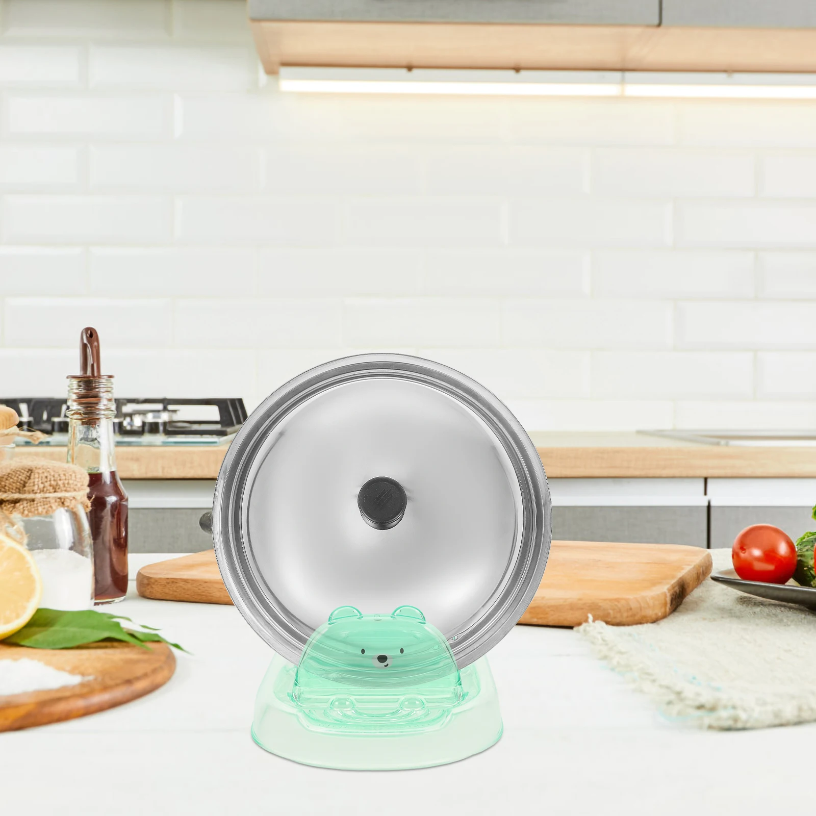 

Pot Lid Rack Kitchen Spoon Rest Countertop Holder Multi function Plastic Pan Lid Rack Wear resistantSpoons Gadgets ganizer
