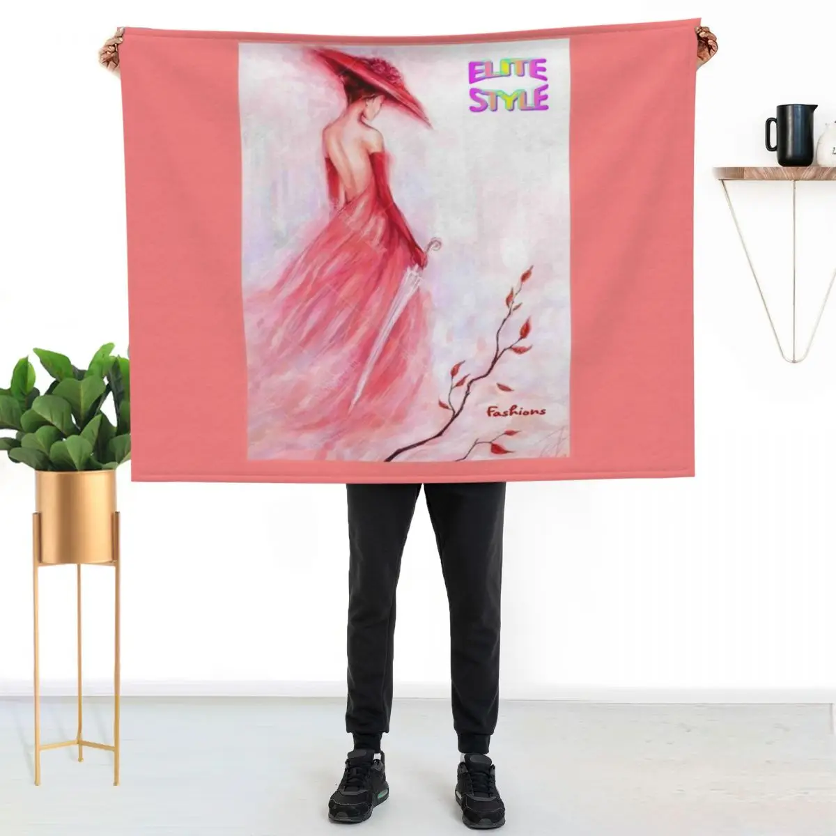 ELITE STYLE : Vintage Magazine Fashion Advertising Print Throw Blanket blankets ands Single Luxury Designer Plaid Hairy Blankets