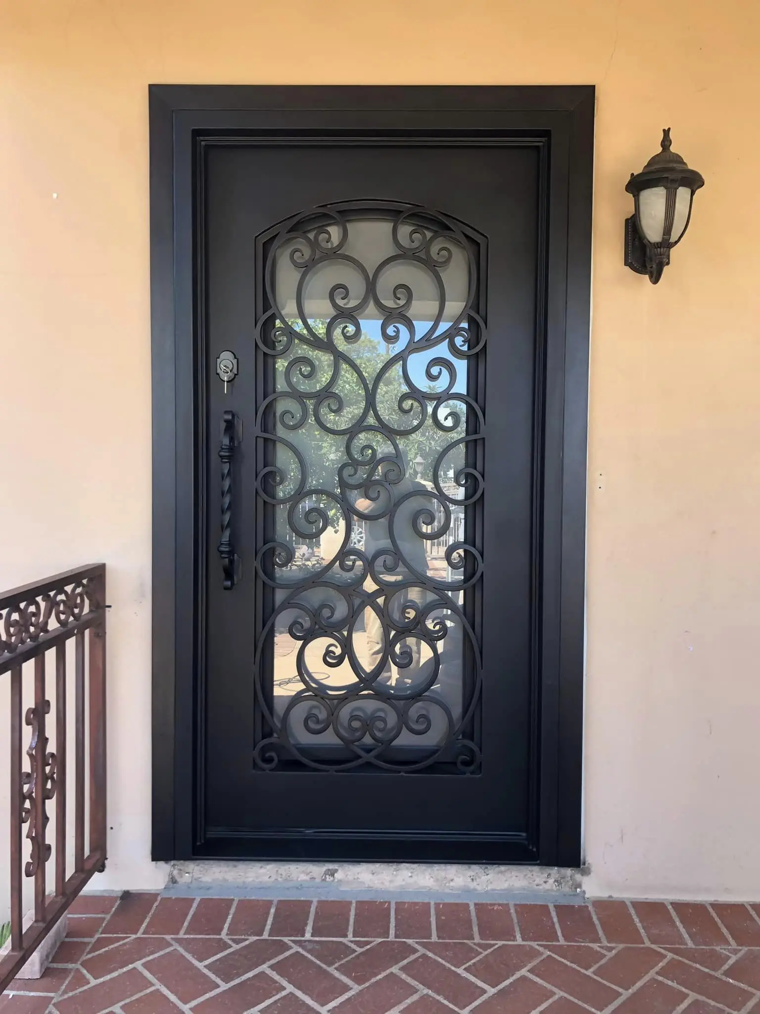 Support Customization Iron Single Door Design Wrought Iron Door Pre-Hang Simple Iron Door Design