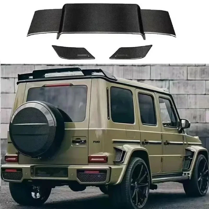 Dry Carbon Fiber for Mercedes Benz G-Class W463 464 BS Roof Spoiler Tail Wing Modification Fixed Wing Body Kits Car Accessories