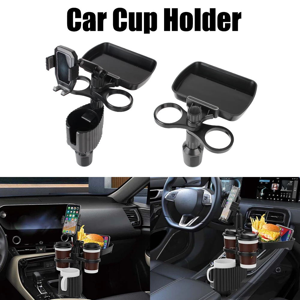 Drink Holder Car Food Table Car Accesories 360 Degree Rotation Car Tray Table Phone Holder Stand Car Cup Holder