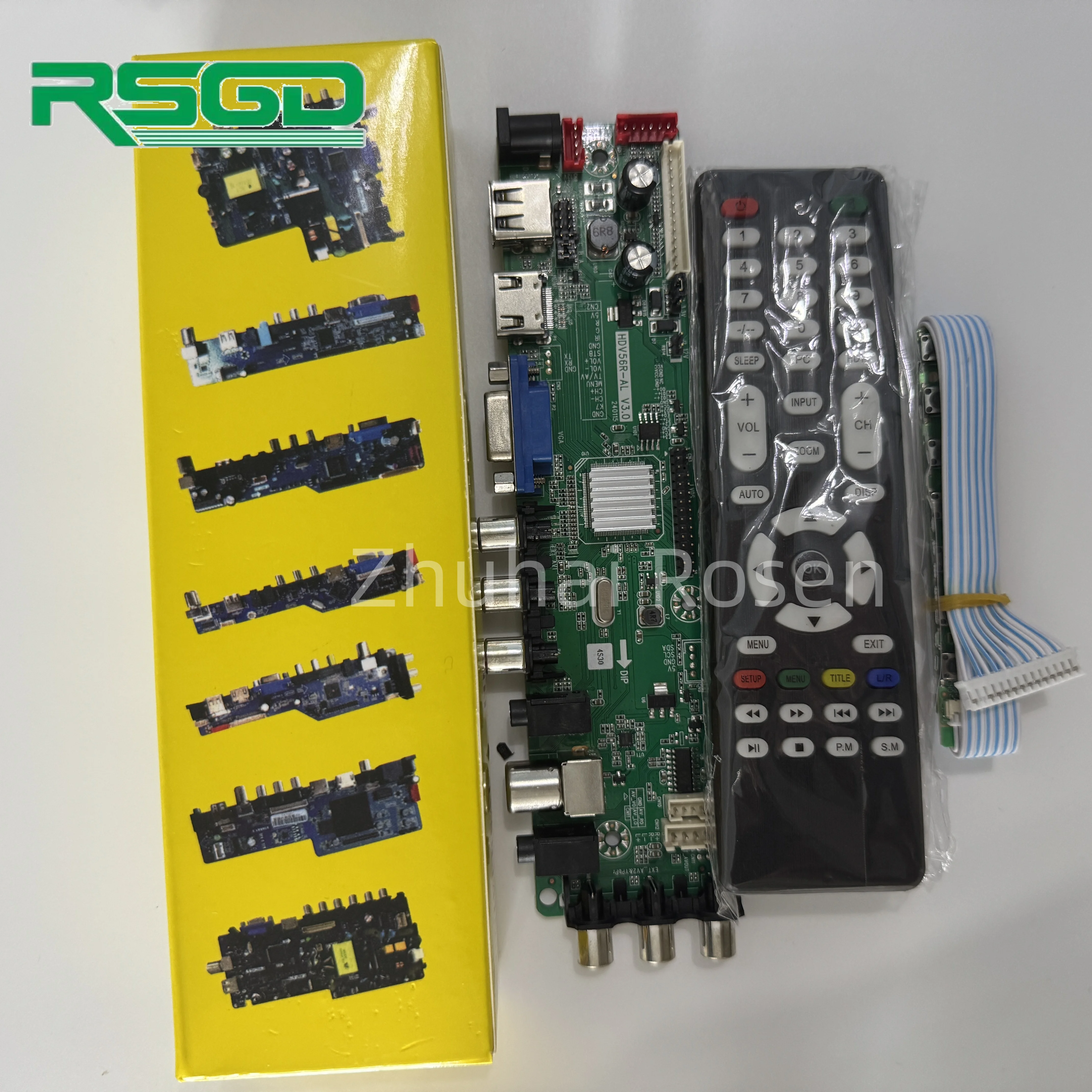 2AV Original Digital TV V59 Driver Board DVB-T2 DVB-C LCD TV Universal Motherboard HDV56R-AL V2.2 Jump Cap Adjustable Program