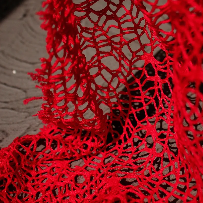 قماش شبكي كبير بمنظور مجوف غير منتظم للملابس المزخرفة الإبداعية DIY أقمشة مصممة بواسطة مادة القماش المتر #5