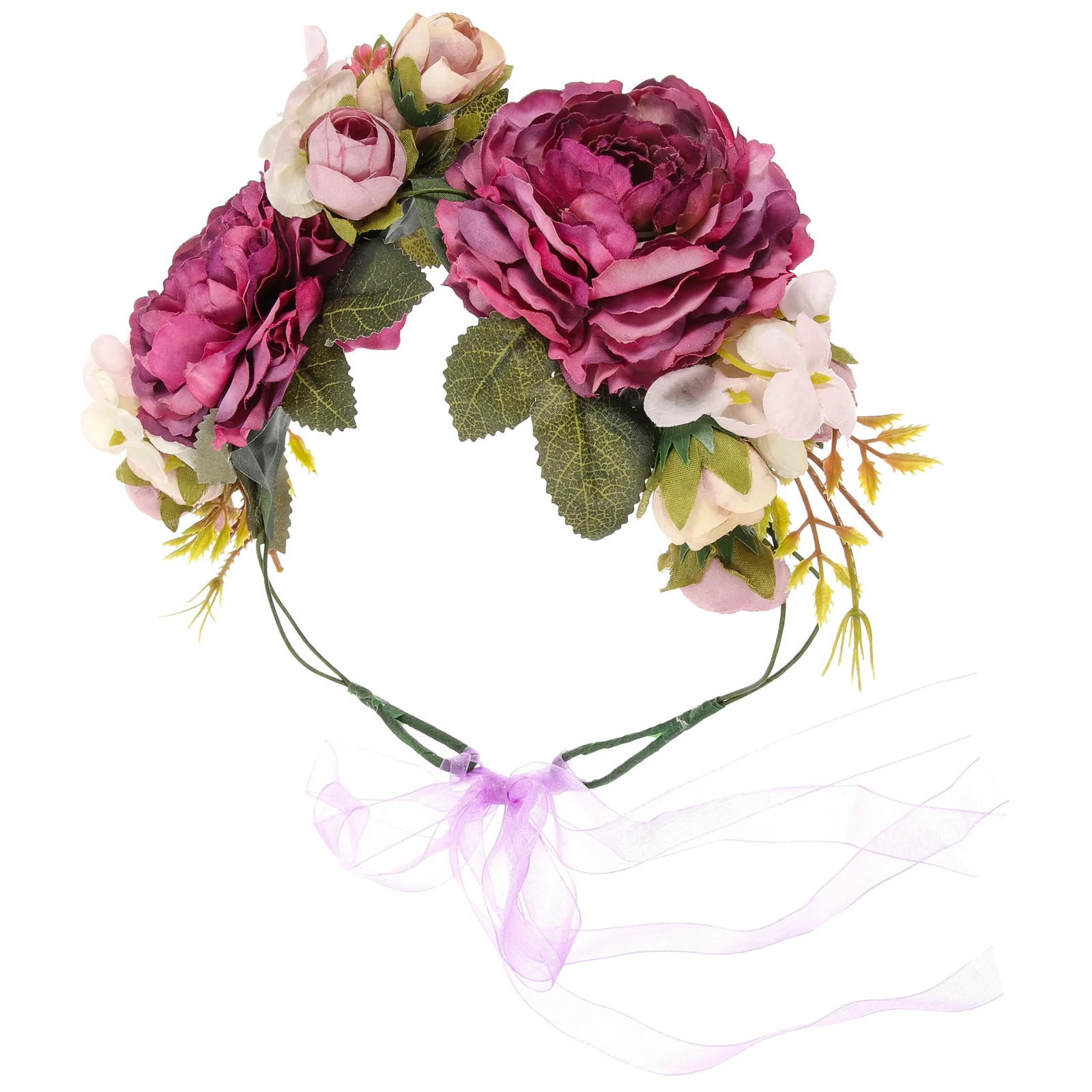 

Elegant Artificial Flower Hairband Bridal Wedding Headpiece Floral Hair Accessories For Women Girls Bohemian Style Hairbands