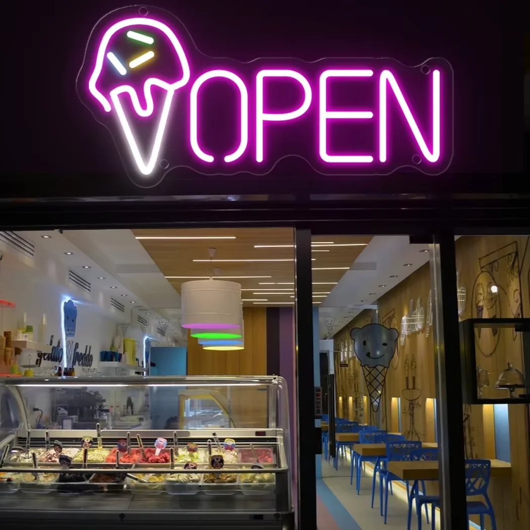Dessert Food LED Neon Sign Lights Coffee Ice Cream Cocktail Tacos Lamps For Fast Food Restaurants Snack Bar Wall Decor lights