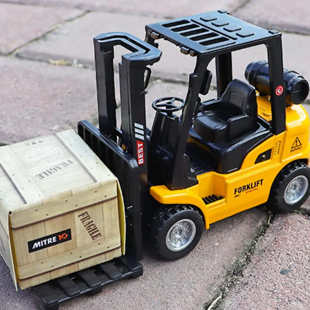 Forklift Inertia Toy Burrs-free Excellent Fadeless Pull Back Forklift Inertia Toy Competition Game Robot Forklift Toys for Kids