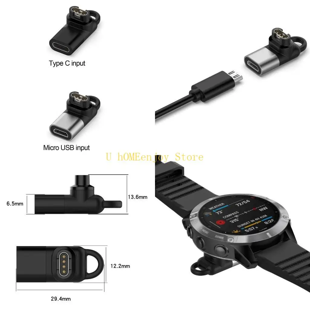 

B0KF 90-градусный адаптер для зарядки типа C на 4-контактный преобразователь зарядного устройства «мама-папа» для Fenix7 7x 5s 6