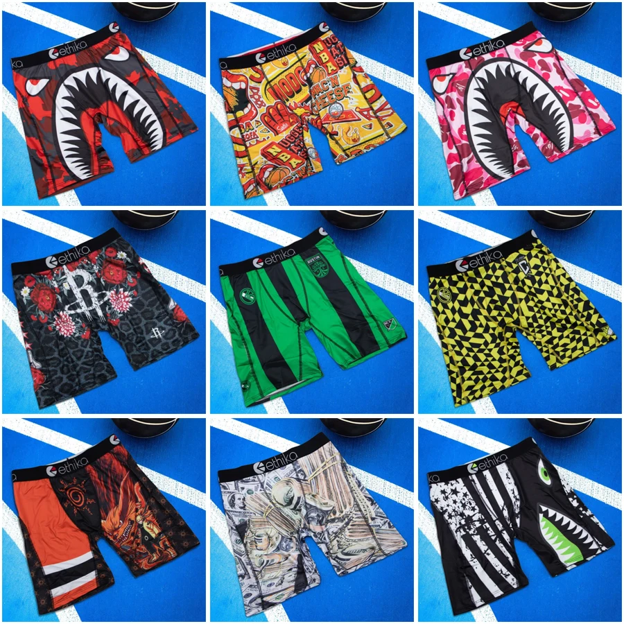 

ETHIKA, 1 шт., сексуальное мужское нижнее белье, боксеры, мужские трусы для плавания, большие размеры S-3XL, дышащие мужские трусы с принтом, мужские трусы-боксеры