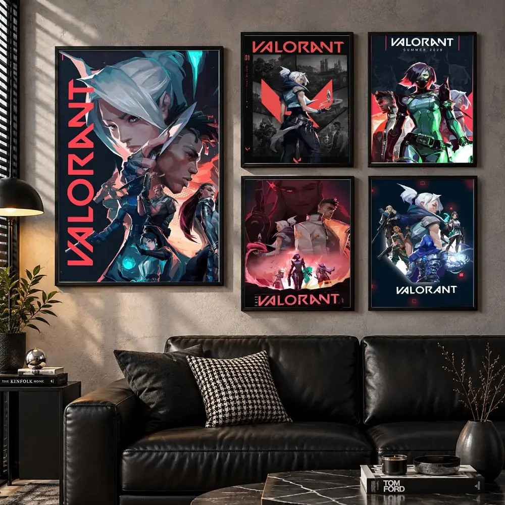 Digital Character Gameplay Fanart Adventure Interactive Valorant Poster Aesthetic Unframed Wall Prints for Bedroom & Living Room