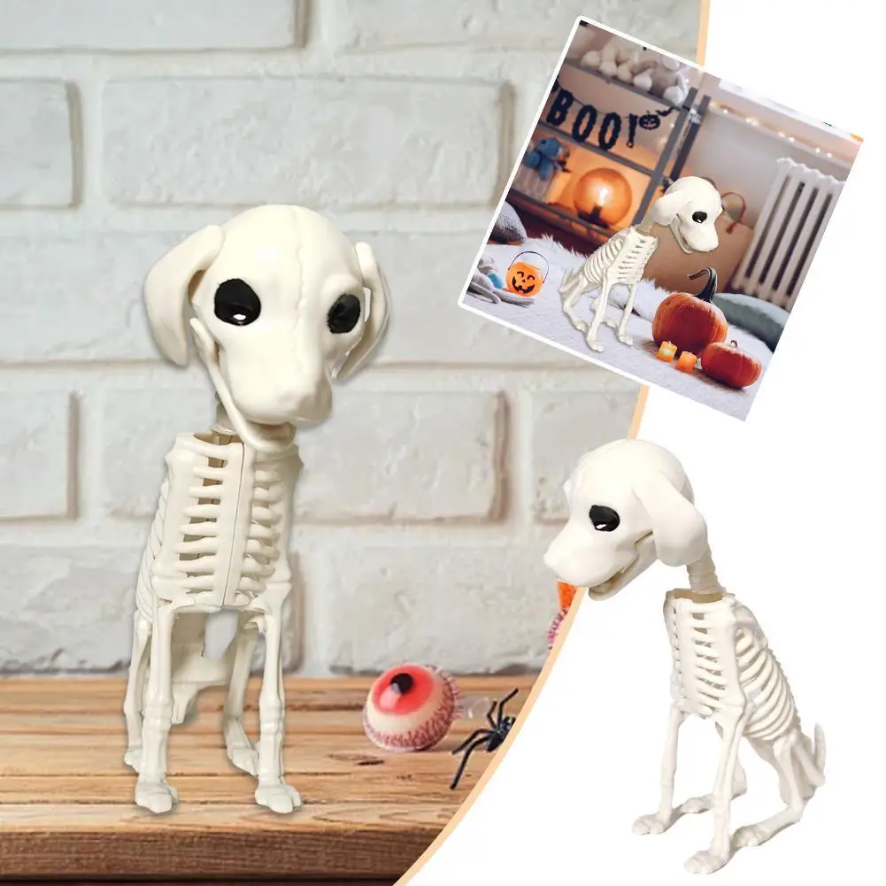 

Halloween Dog Skeleton Sculpture Portable Halloween Dog Skeleton Table Decoration For Desk Outdoor Indoor Deco ﻿