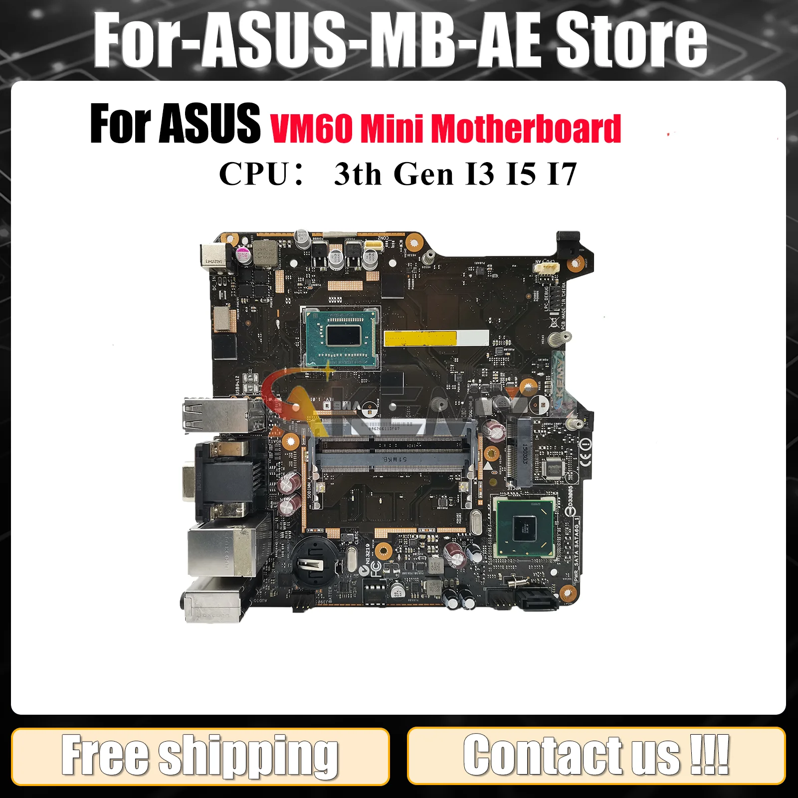 

VM60 Laptop Motherboard For ASUS VivoMini VM60 Notebook Mainboard With I3 I5 I7 CPU 100% tests OK fast shipping High quality