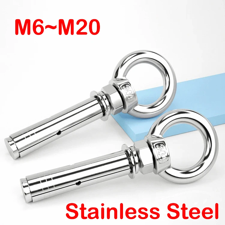 Weiyi Concrete Expansion Eye Bolts M6 M8 M10 M12 M14 M16 M18 M20 304 Stainless Steel Sleeve Anchor