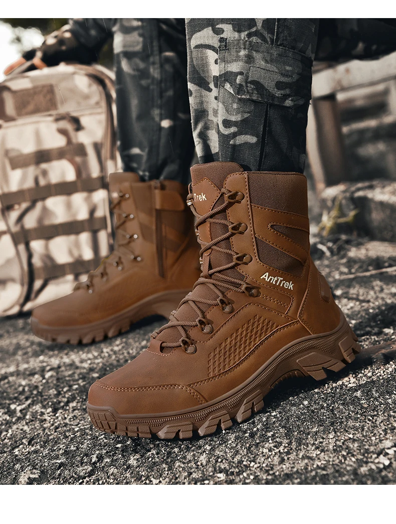 Wilde Trainingsstiefel für Herren, vier Jahreszeiten, rutschfeste, wasserdichte Outdoor-Stiefel, modische Komfort-Dschungel-Wandersneaker-Stiefel – Detail 28