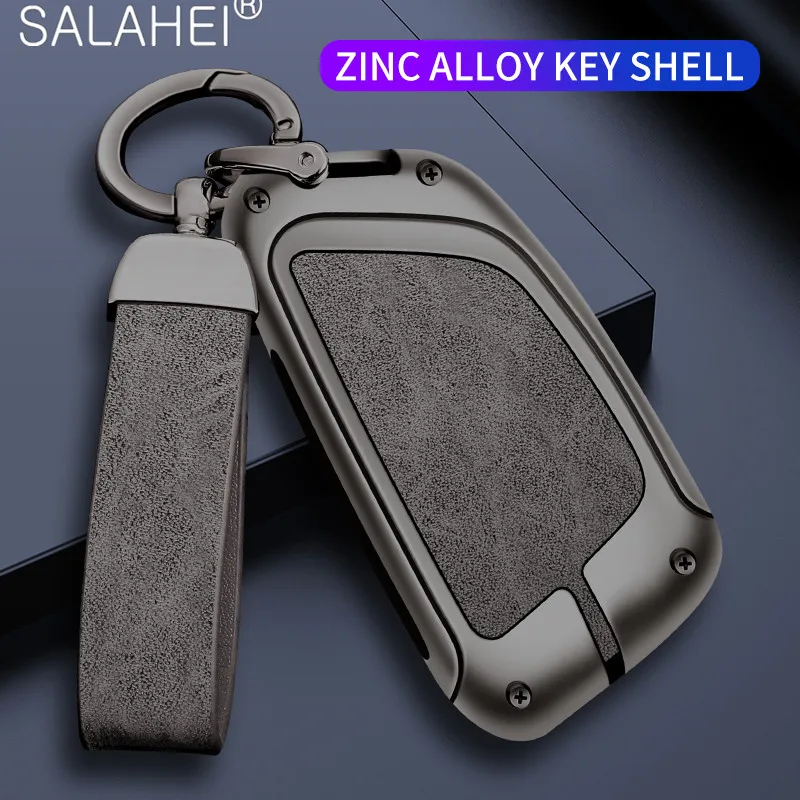 

Zinc Alloy Car Smart Key Case Cover Holder Protector For Cadillac CT4 CT5 CT4-V C8 Corvette 2018 2019 2020 2021 Auto Accessories