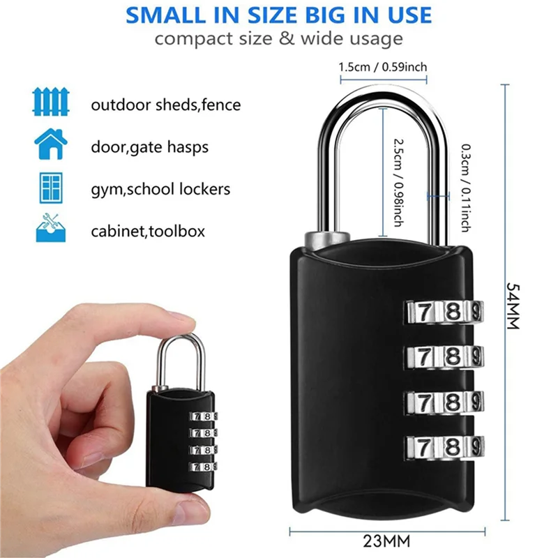 

Кодовый замок B48A, 4-значный замок для спортзала, 8 шт., сбрасываемый комбинированный замок для ящика для инструментов, шкафчика для школьного сотрудников