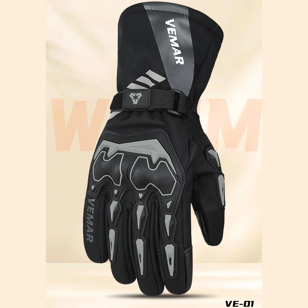 

New VE-01 Waterproof Winter Motorcycle Gloves for Men Thermal Insulated Riding Gloves Touchscreen Windproof Cold Moto Gloves