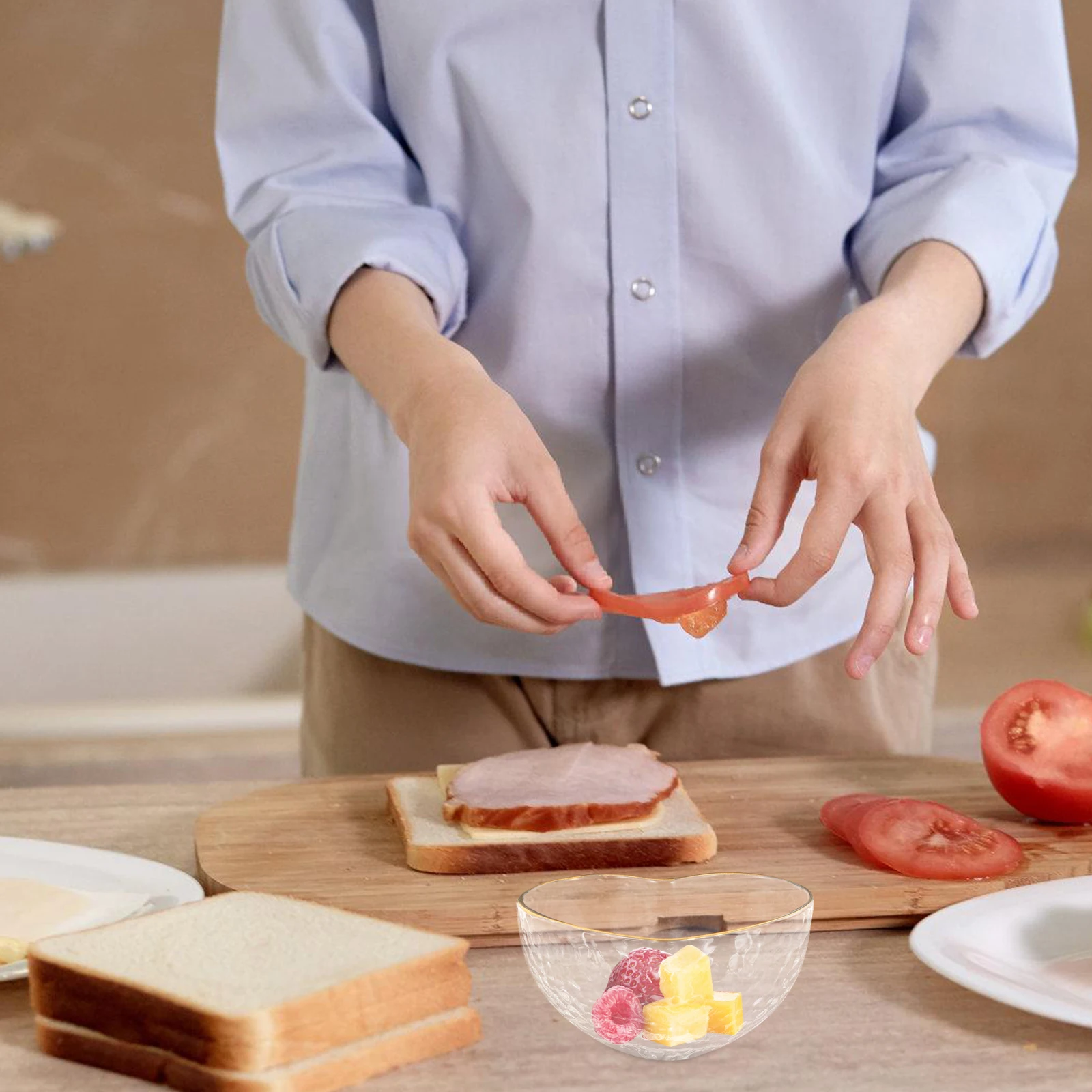 

3Pcs Transparent Glass Bowls Cold Resistant Salad Dessert Bowls Food Storage Containers for Kitchen Dining